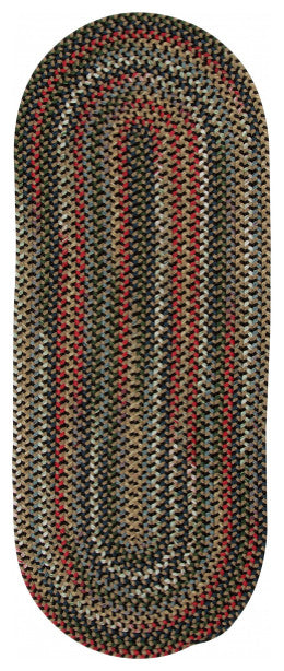 Colonial Mills Rug Wayland Runner Black Runner, Oval