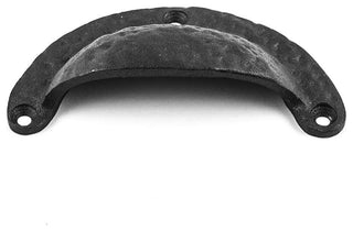 Cup Bin Pull Cabinet or Drawer Black Iron  3 1/2 W Pack of 6