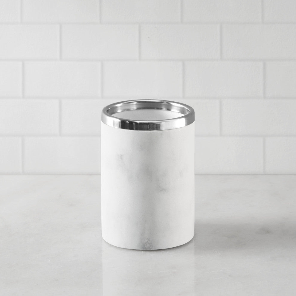 Croscill Corsica Modern Marble Bathroom Accessories, Silver, Tumbler