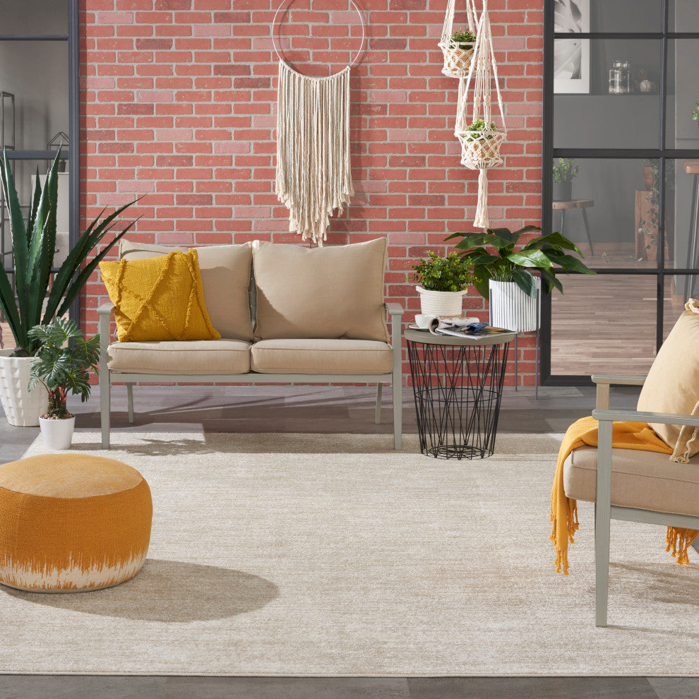 Nourison Essentials 9' x 12' Ivory Beige Outdoor Area Rug