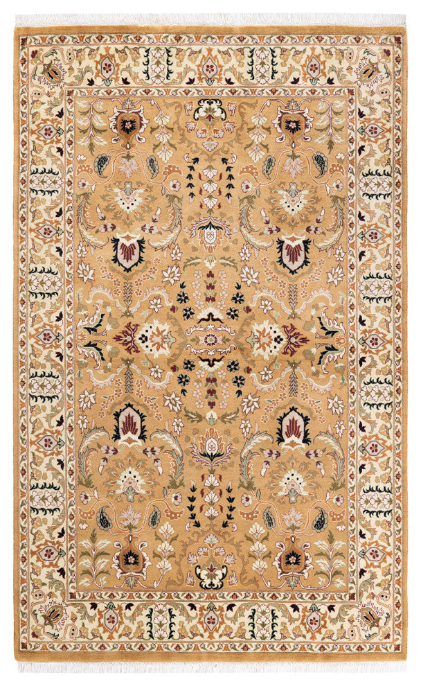 Mogul, One-of-a-Kind Hand-Knotted Area Rug Yellow, 4' 2 x 6' 5