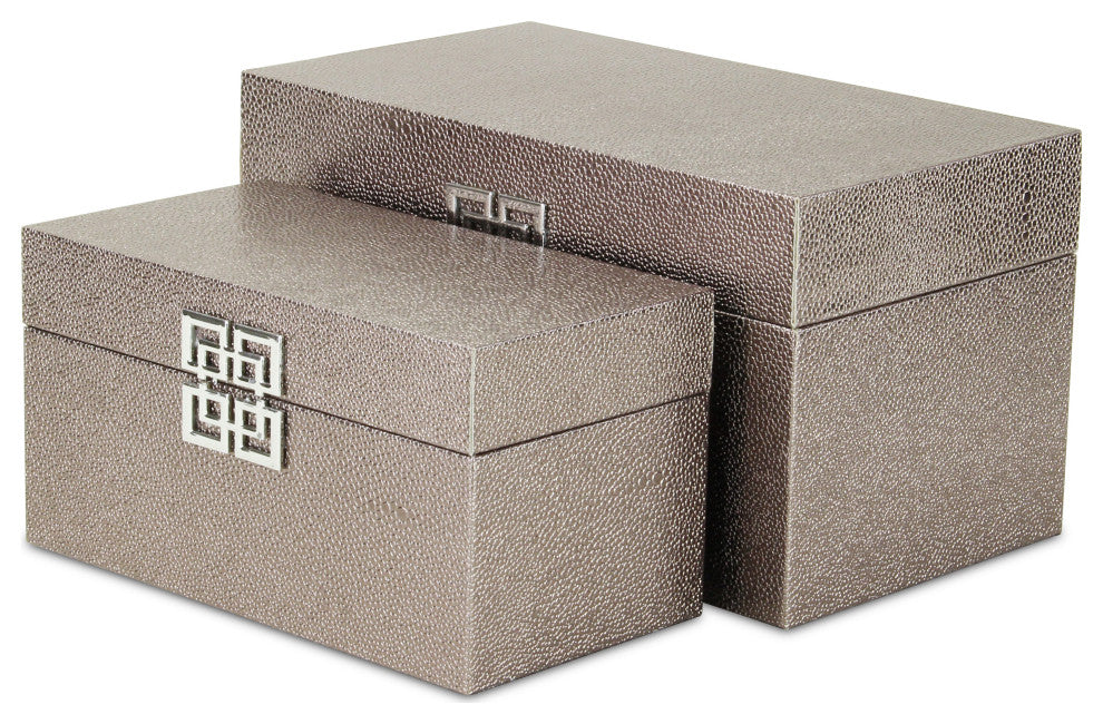 Galena "Double Happiness" Faux Shagreen Box Set, Rose Gold