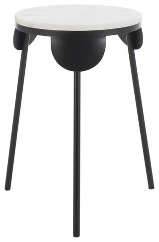 Safavieh Everbrooke Round Accent Table, White Marble/Black