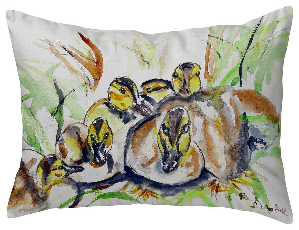 Betsy Drake Ducklings No Cord Pillow 16x20