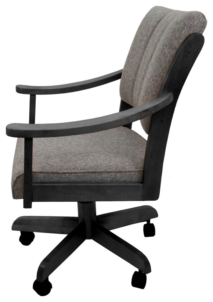Swivel Wood Dining Caster Chair with Wheels - Casa, Mojave Grey - Dark Grey