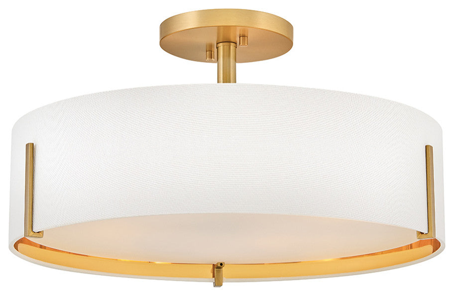 Hinkley Halle Medium Semi-Flush Mount, Lacquered Brass