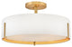 Hinkley Halle Medium Semi-Flush Mount, Lacquered Brass