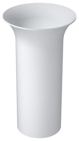 18" Polystone Free-Standing Bathroom Sink, Matte White, No Faucet