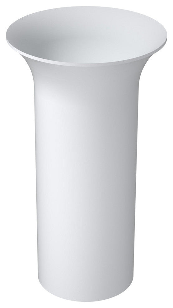 18" Polystone Free-Standing Bathroom Sink, Matte White, No Faucet