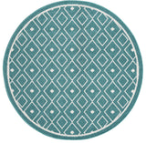 Rug Unique Loom Outdoor Trellis Teal Round 4' 0 x 4' 0