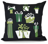 Present Time, Geometric Print Outdoor Pillow, Black, 18" x 18"