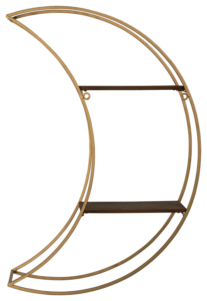 Gold Half Moon Floating Shelf