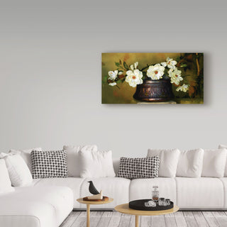 Sharon Forbes 'Magnolias' Canvas Art, 24"x12"