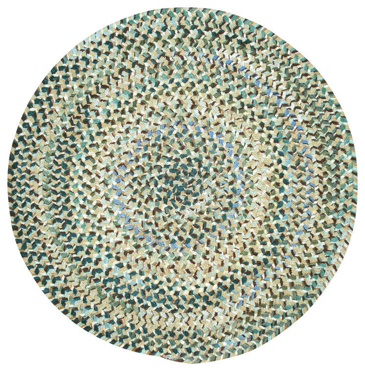 Capel Ocracoke Deep Blue 0425_475 Braided Rugs - 36" X 36" Cross Sewn Rectangle