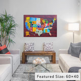USA Recycled License Plate Map VII by Design Turnpike