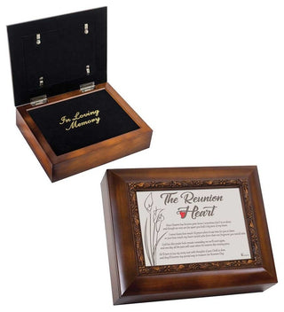 Urn Box, Reunion Heart, Walnut, 10"x8"x3"