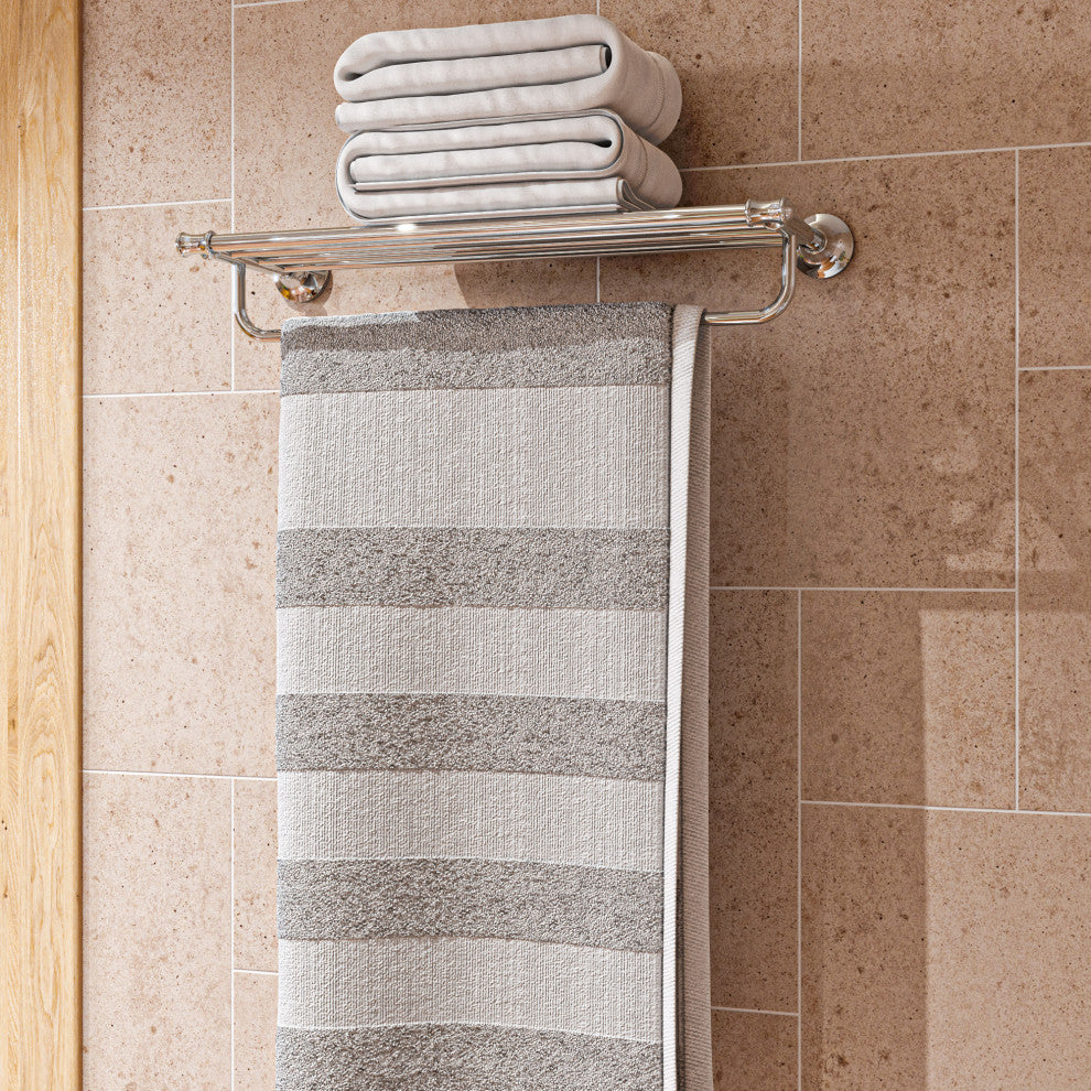 ALFI Brand AB9583 Polished Chrome 23 inch Towel Bar & Shelf Bathroom Accessory