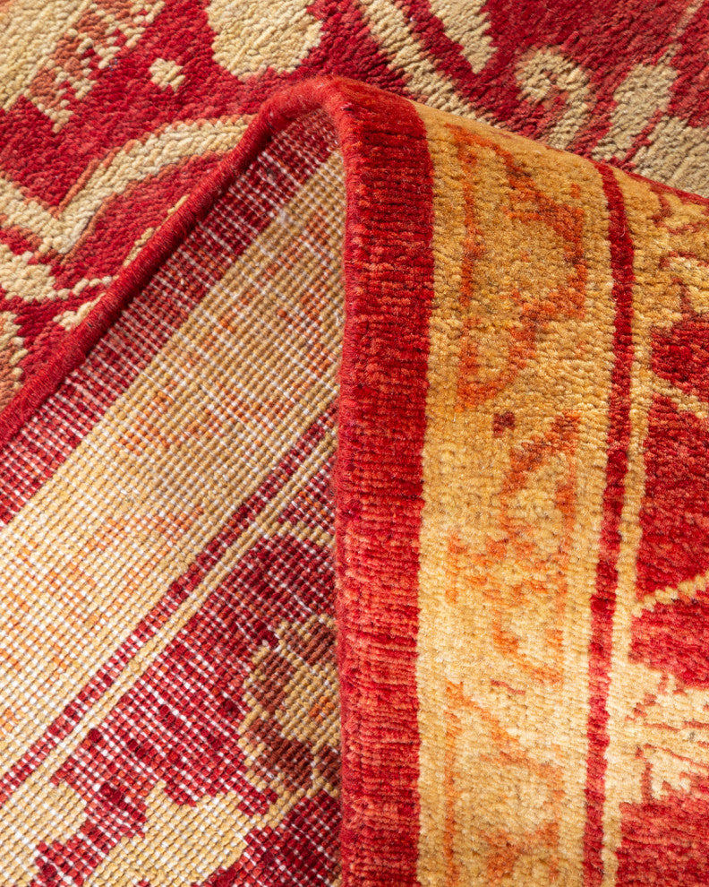 Eclectic, One-of-a-Kind Hand-Knotted Runner Red, 6'0"x15'10"