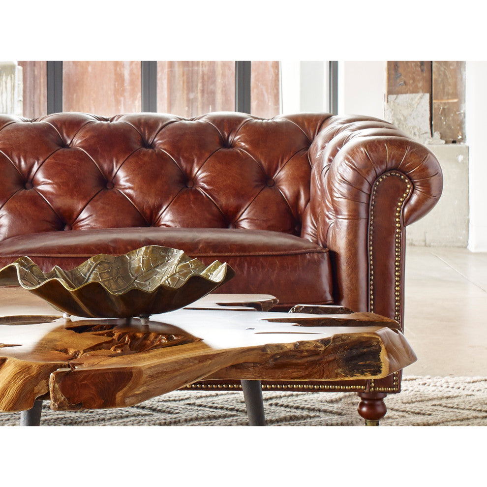 First of A Kind Birmingham Sofa Cappuccino Brown Leather