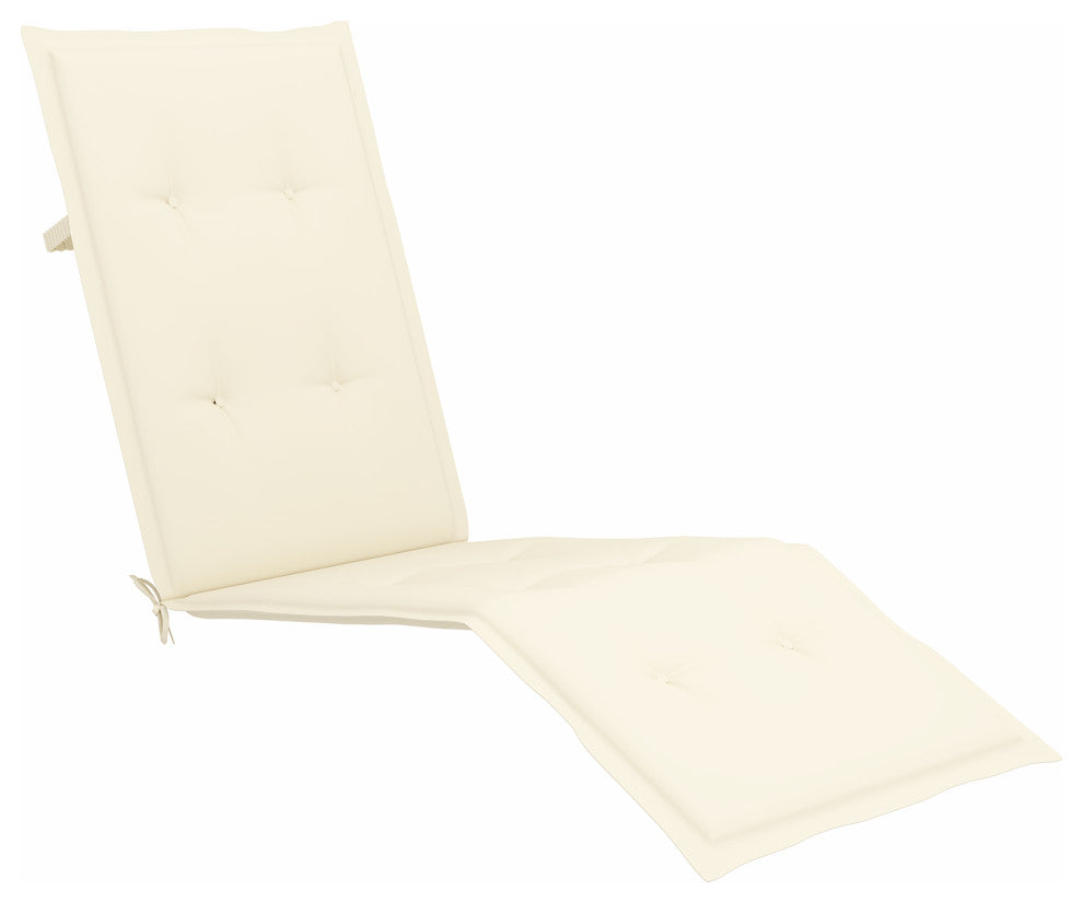vidaXL Deckchair Lounge Chair with Footrest and Cushion Solid Acacia Wood