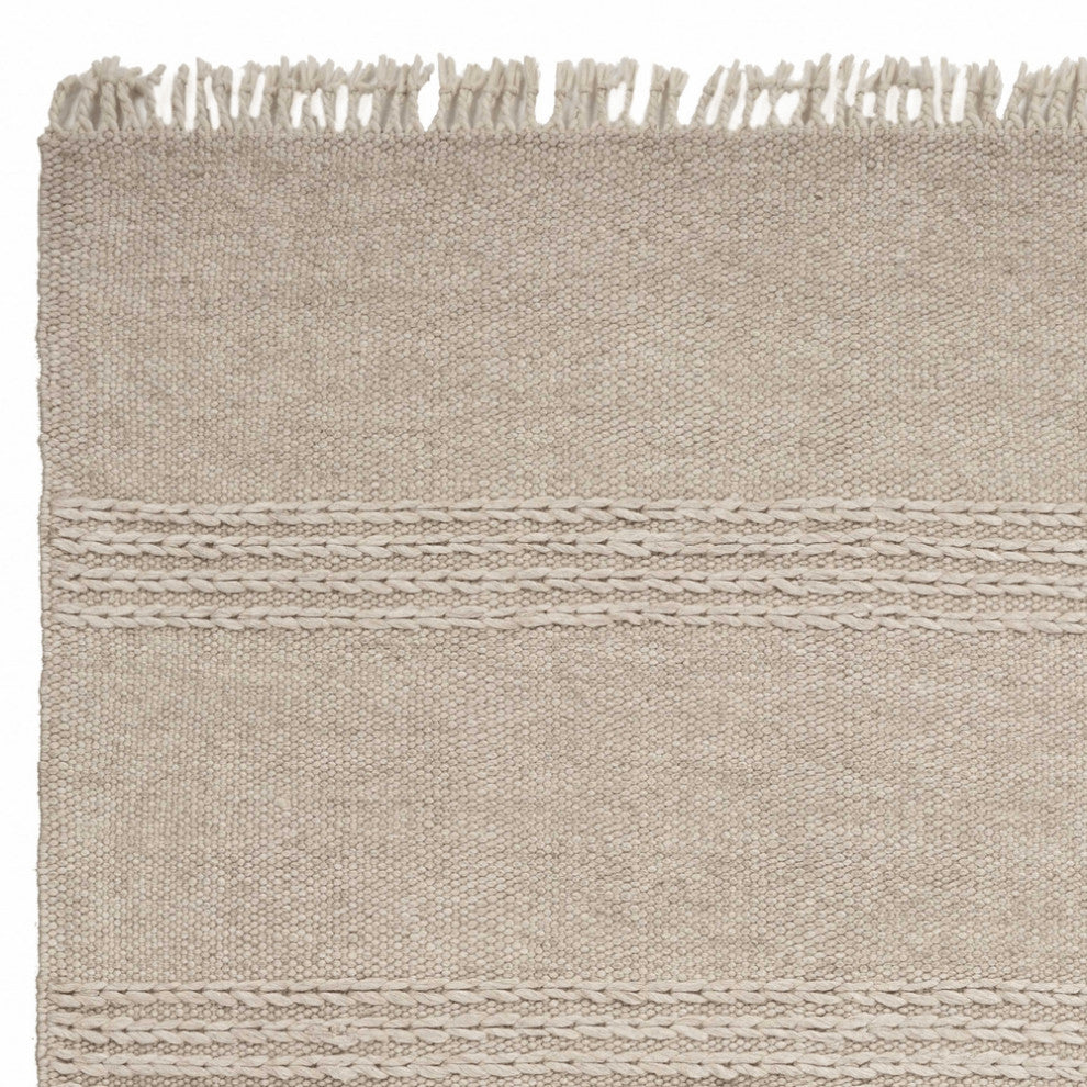 7' X 9'  Wool Natural Area Rug