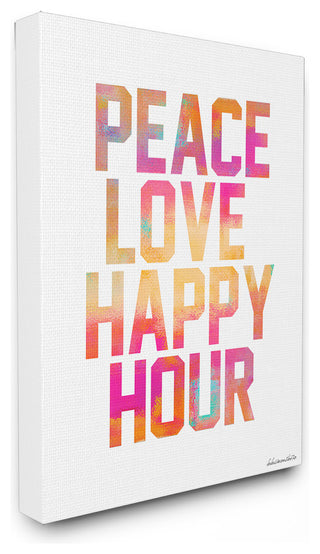 Peace, Love, Happy Hour' Oversized Canvas, 24"x1.5"x30"