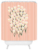 Joy Laforme Pansies in Pink and White Shower Curtain, Medium