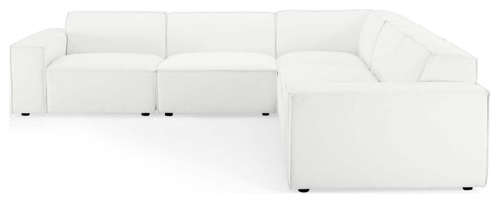 Sectional Sofa Set, Fabric, White, Modern, Living Lounge Hotel Lobby Hospitality