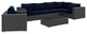 Canvas Navy Sojourn 7 Piece Outdoor Patio Sunbrella Sectional Set