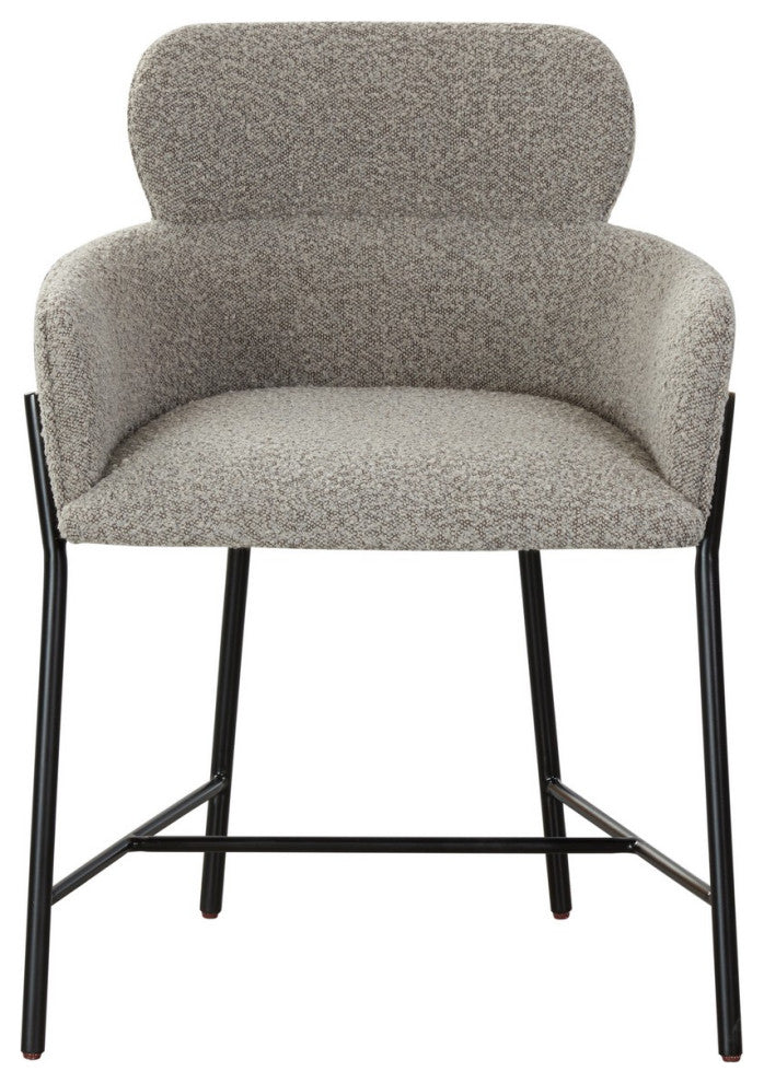 Safavieh Couture Charlize Velvet Dining Chair, Light Grey/Black