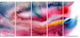 "Blue and Red Abstract Stain" Canvas Print, 5 Panels, 60"x28"