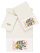 Linum Home Textiles Turkish Cotton Feliz 3-Piece Embellished Towel Set, Cream
