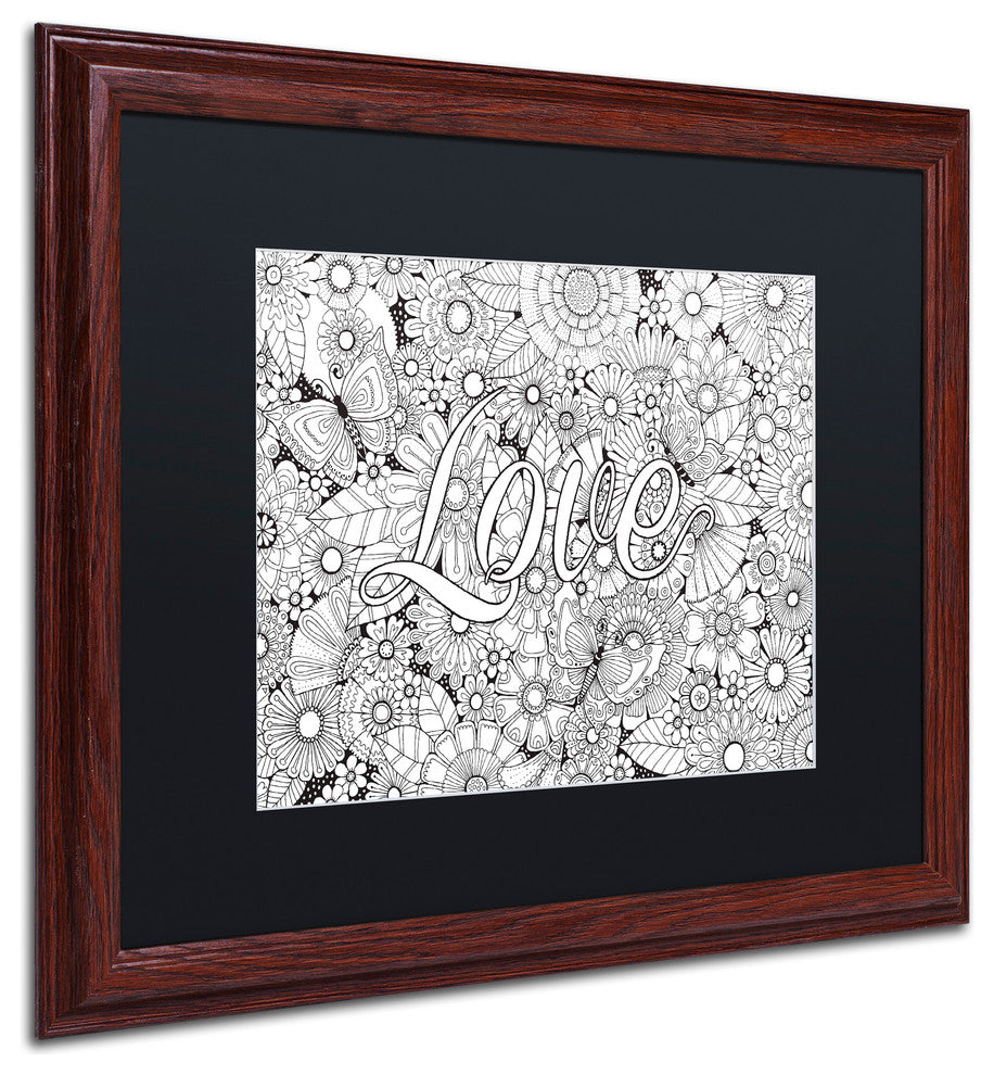 Hello Angel 'Love in the Garden' Art, Wood Frame, Black Mat, 20x16
