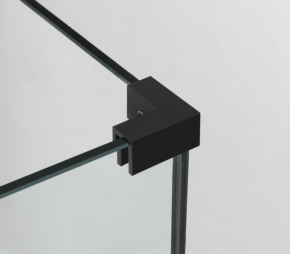 Bromley 53.25"-54.25"x32.375"x72" Frameless Corner Hinged Shower Enclosure