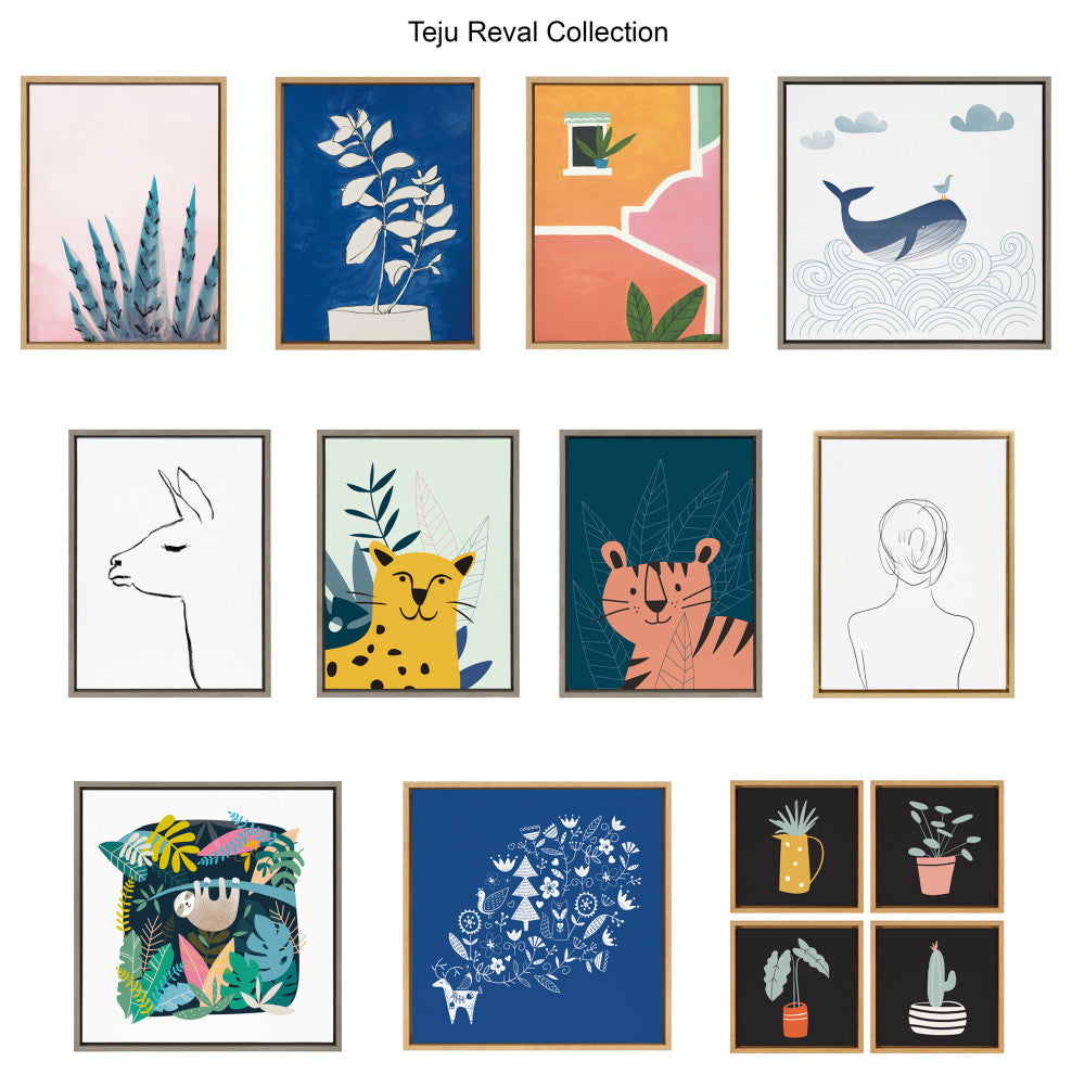 Sylvie Abstract Rocks Framed Canvas Set by Teju Reval, Natural 2 Piece 18x24