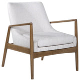 Uttermost Bev Farmhouse Wood and Fabric Accent Chair in White/Taupe