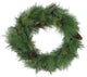 24" Christmas Pine Wreath with Natural Pine Cone 63 Tips