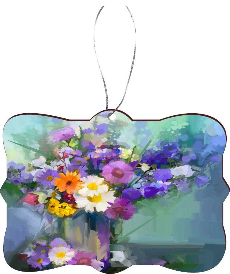 Daisy Flowers Design Rectangle Christmas Tree Ornament