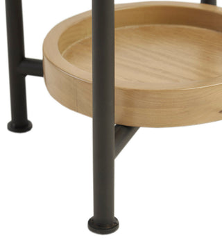 Madison Park Beaumont White Oval Coffee Table With Wood Base Shelf, End Table