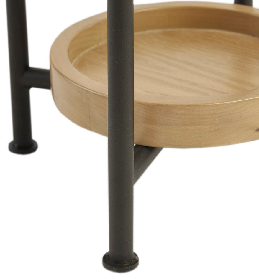 Madison Park Beaumont White Oval Coffee Table With Wood Base Shelf, End Table