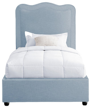 Felix Linen Upholstered Bed, Sky Blue, Twin