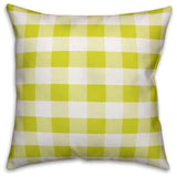 Green Buffalo Check Plaid Throw Pillow, 18"x18"