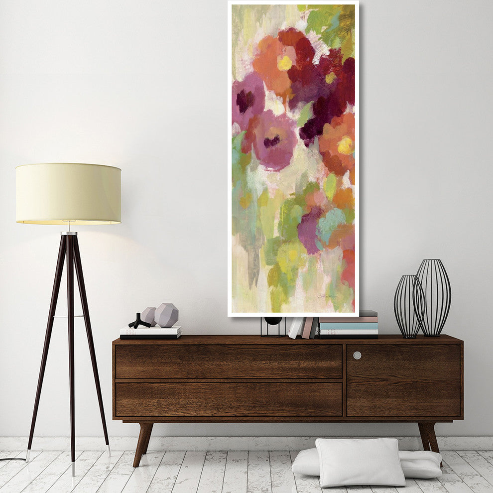 "Coral and Emerald Garden I Panel I" Print by Silvia Vassileva, 32"x77"