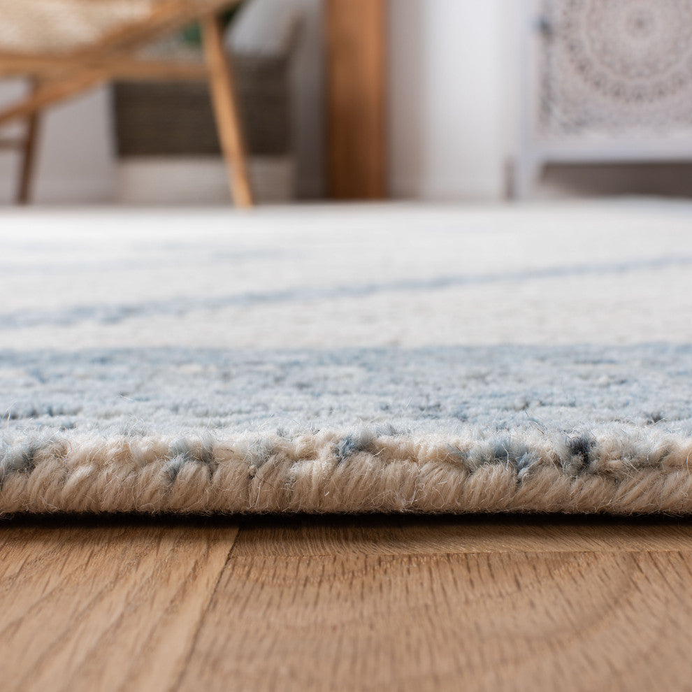 Safavieh Couture Abstract Collection, ABT345 Rug, Ivory/Blue, 2'3"x10'