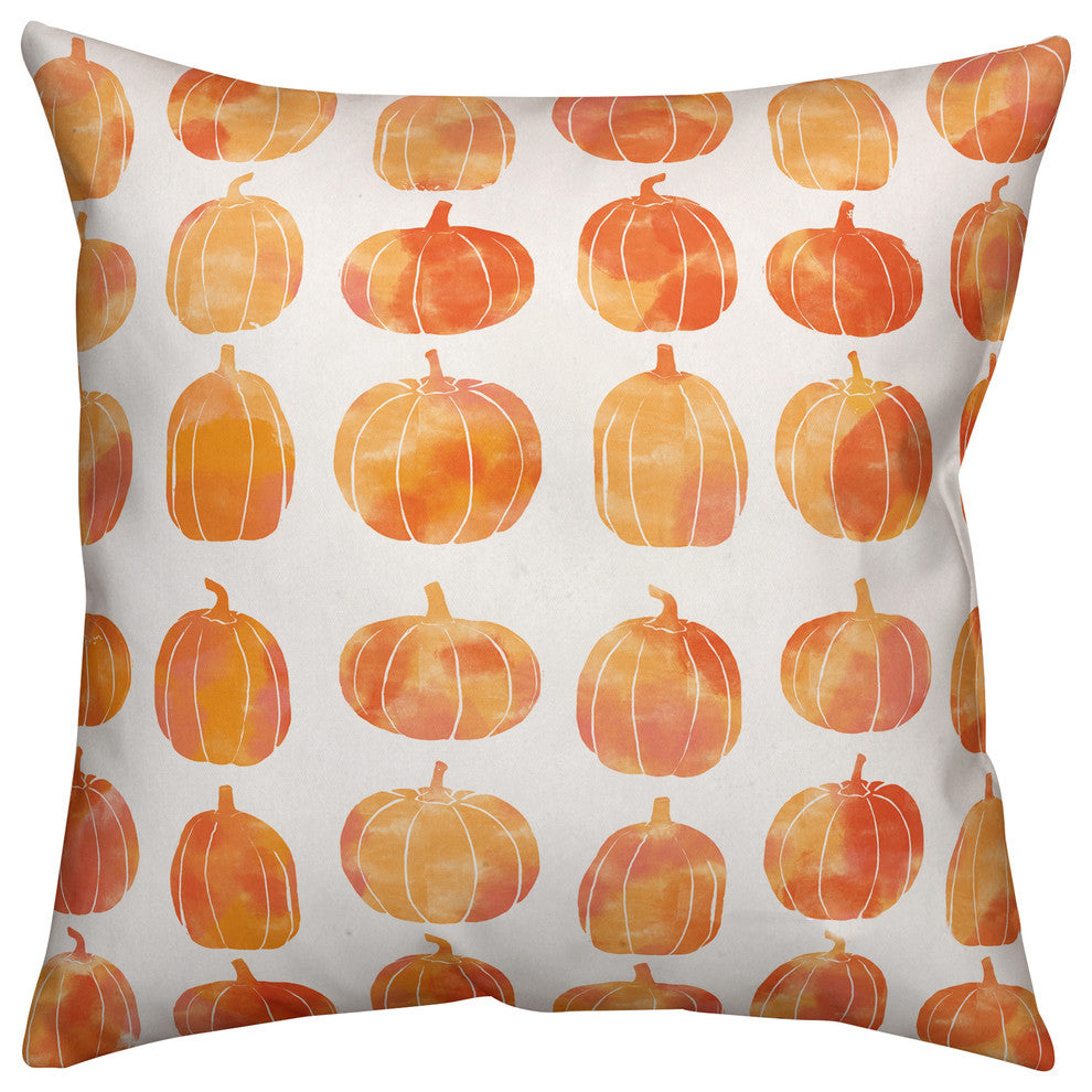 Watercolor Pumpkins 16"x16" Indoor / Outdoor Pillow