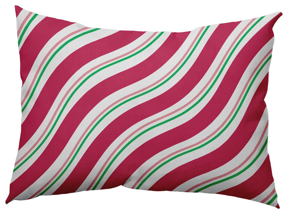 Candy Stripes Accent Pillow, Holiday Pink, 14"x20"