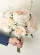10 Stems Faux English Rose and Rose Bud Bouquet, Ivory