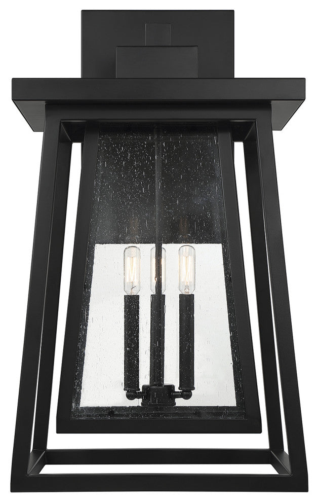 Savoy House Denver 3-Light Outdoor Wall Lantern 5-2023-BK, Matte Black