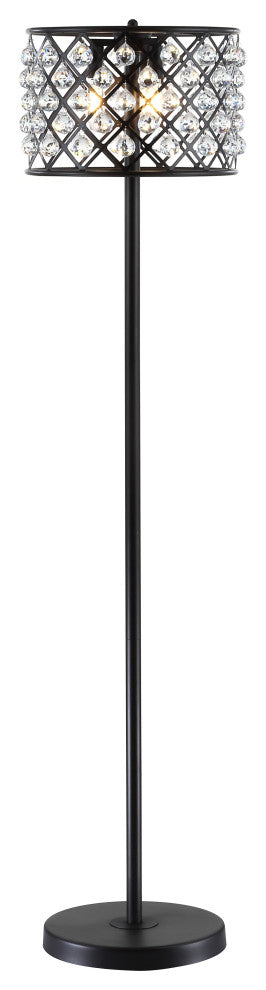 Elizabeth Crystal, Metal LED Floor Lamp, 60", Bronze