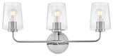 Lark Kline Medium Three Light Vanity, Chrome